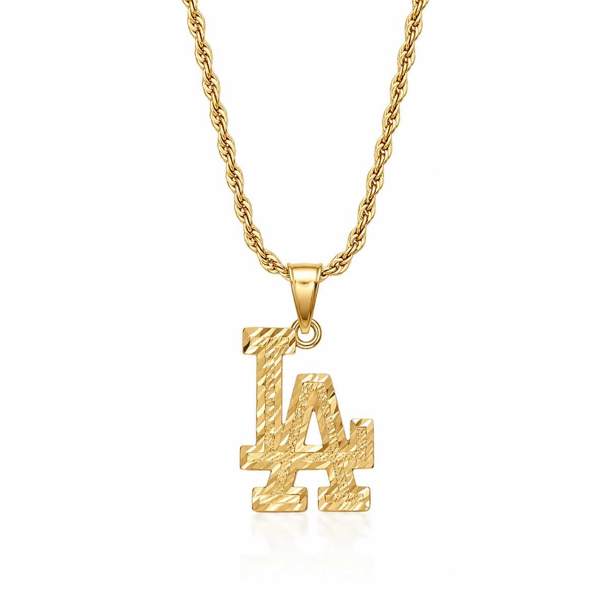 LA Gold-Plated Stainless Steel Pendant Necklace
