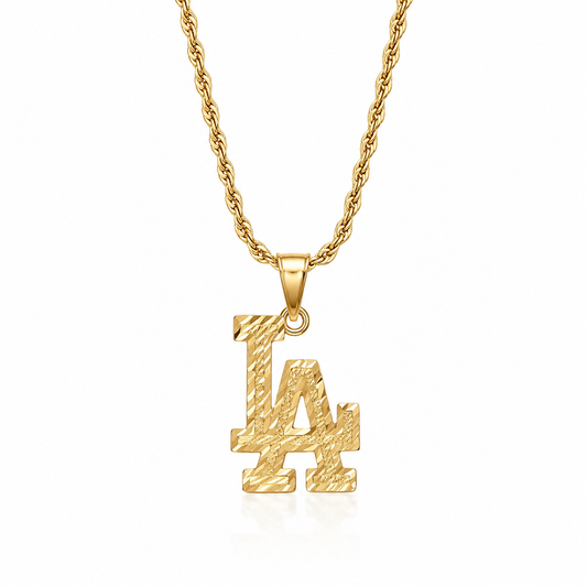 LA Gold-Plated Stainless Steel Pendant Necklace
