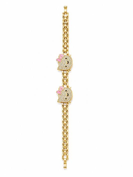 Hello Kitty Beaded Gold-Plated Bracelet